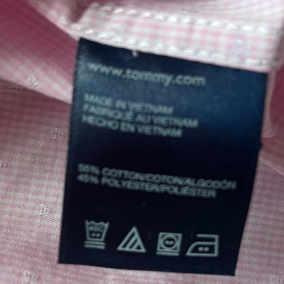 TOMMY HILIFIGER BOYS CROSS CHECKED CLASSIC SHIRT IN PINK SZ: 10 - Picture 10 of 10